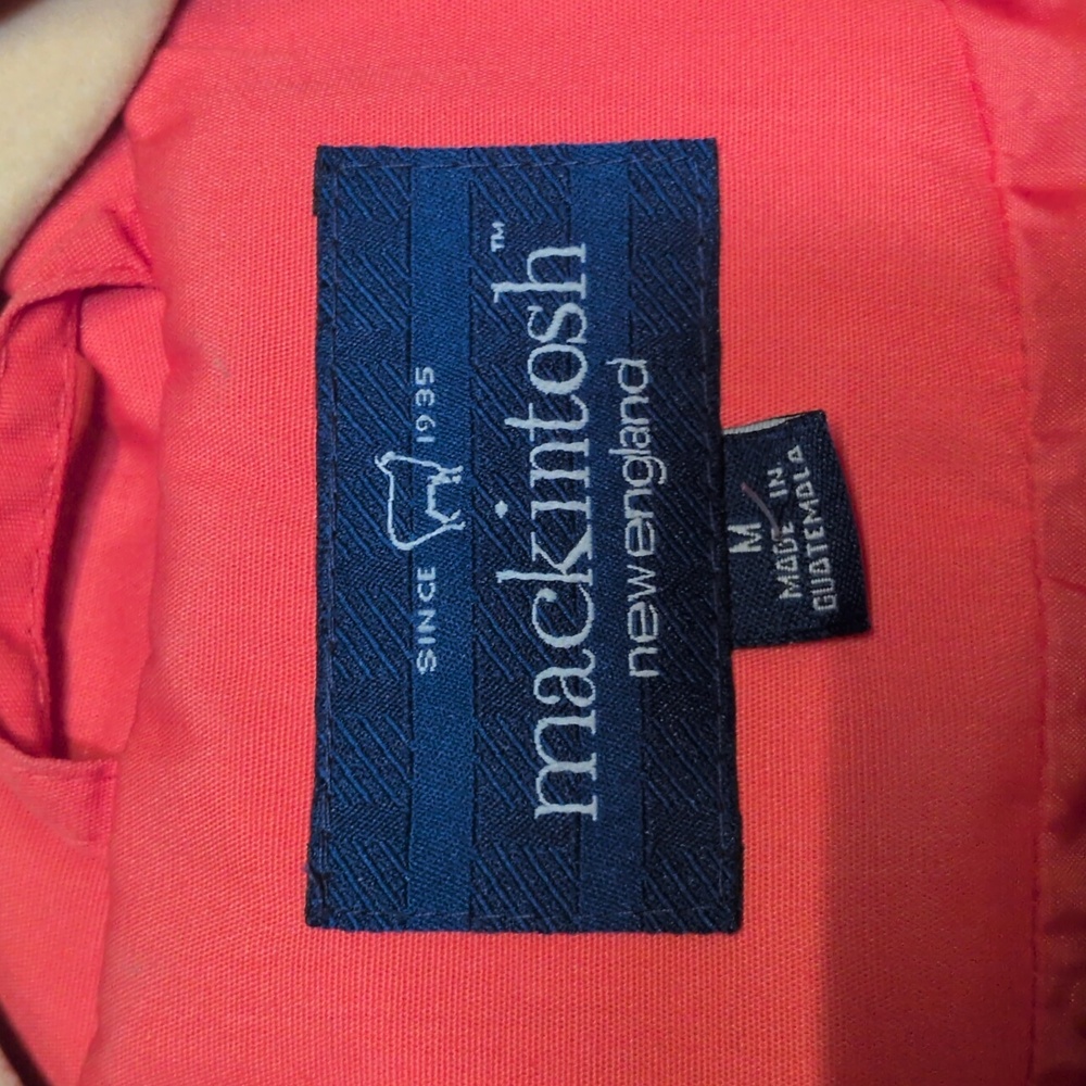 Mackintosh New England Red Hooded Rain Coat Size Medium, Coastal, Nautical - Picture 2 of 6